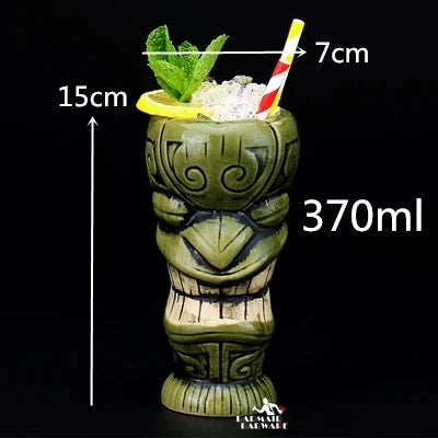 450ml Ceramic Tiki Cocktail Mug Creative Porcelain Beer Wine Mug Cup Bar Tool Julia M Home & Kitchen