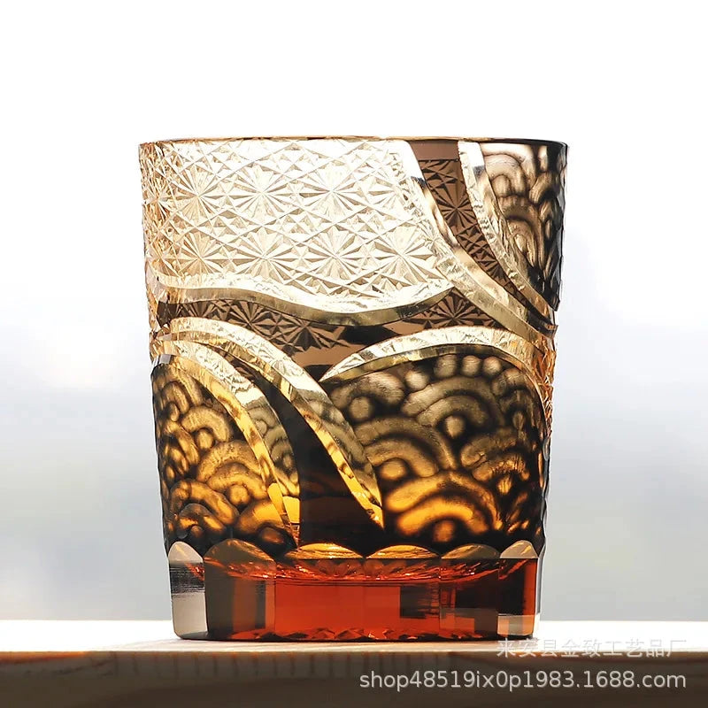 Classic Design Whiskey Wine Beer Water Cup Hand-Carved Foreign Shot Glass with Luxury Gift Box Julia M LifeStyles