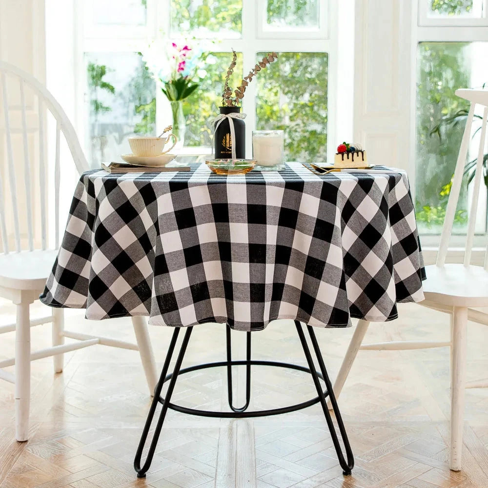 Round Red Black Checkered Lace Tablecloth for Weddings and Events Julia M LifeStyles