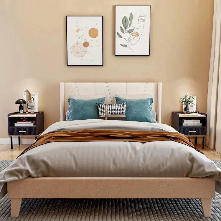 Modern Solid Pine Wood Nightstand Bedside End Table with Drawer and Open Shelf for Bedroom & Living Room for Apartment Use Julia M LifeStyles