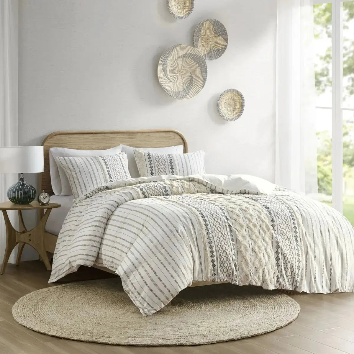 DB Luxury Cotton Printed Duvet Cover Set with Chenille King Twin Sizes Geometric Pattern Woven Bedding Blankets for Winter Use Julia M LifeStyles