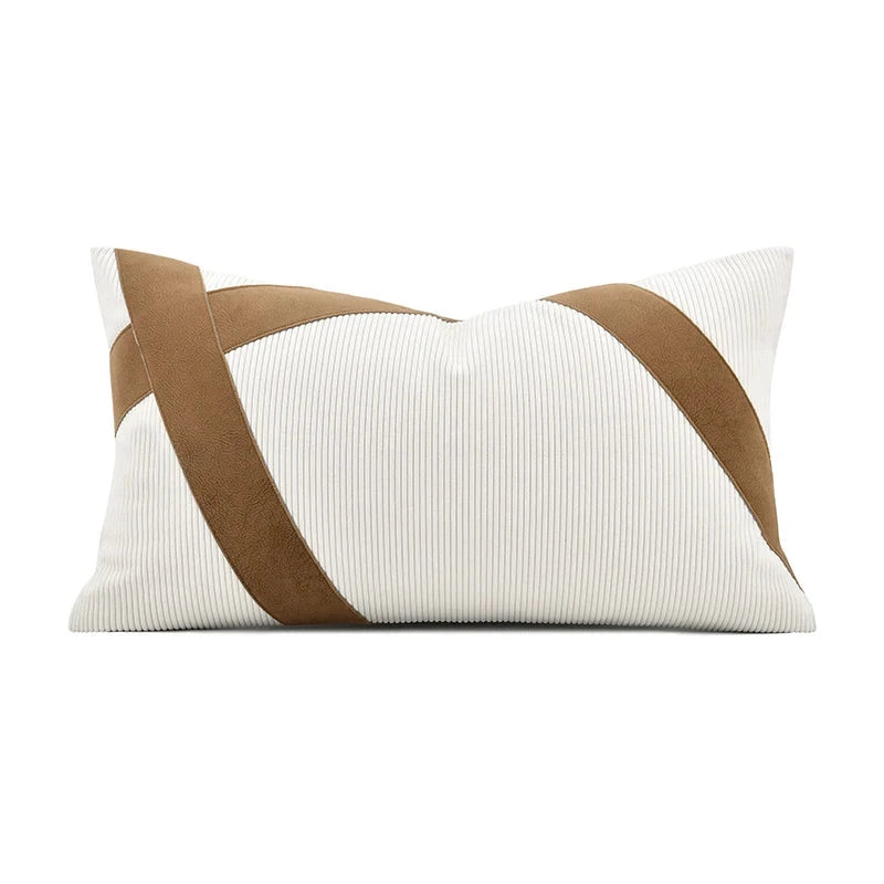 Echo Model Room Sofa Living Room Simple Striped Corduroy Homestay Decoration Pillow Set Chinese Waist Cushion Set Julia M LifeStyles