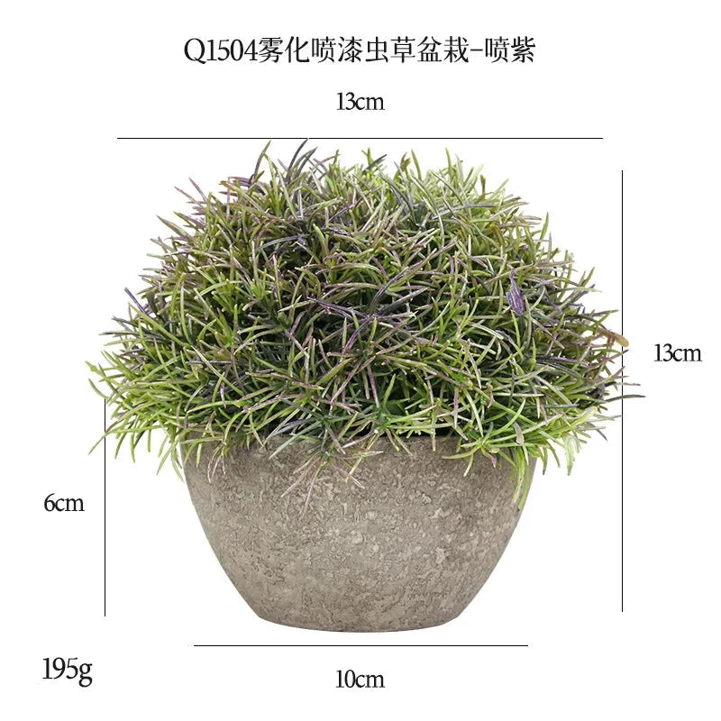 DS Artificial Plants Potted Greenery Green Grass Plastic Faux Topiary Shrubs for Bathroom Home Kitchen Office Farmhouse Decor Julia M LifeStyles