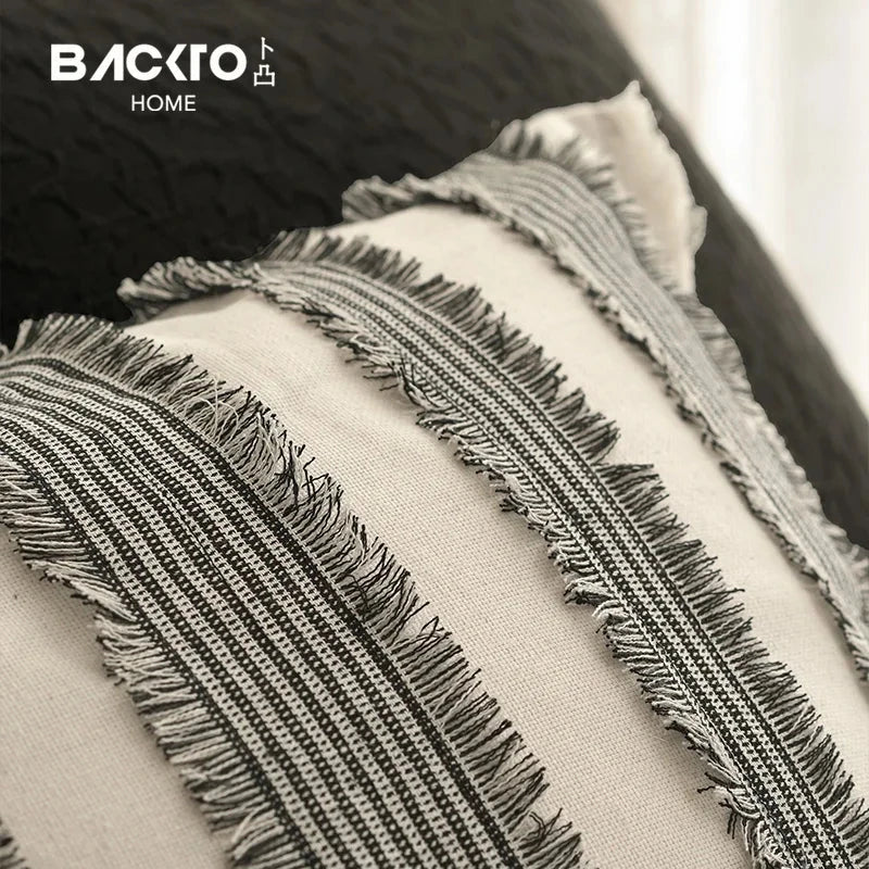 Striped Linen Cotton Jacquard Sofa Pillow Cushion Cover Modern Luxury Throw Pillow case Living Room Decor Hotel Supplies Julia M LifeStyles