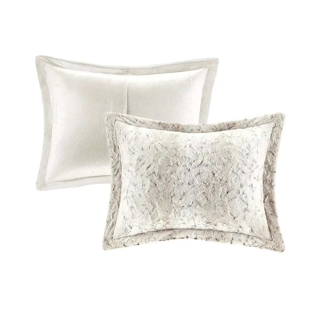 4PC Faux Fur Comforter Set Soft Floral Solid for Spring Winter Christmas Home Hotel-Queen King Polyester Julia M LifeStyles