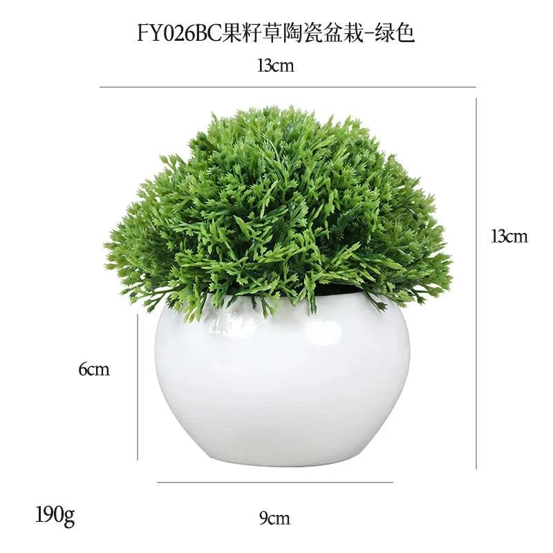 DS Artificial Plants Potted Greenery Green Grass Plastic Faux Topiary Shrubs for Bathroom Home Kitchen Office Farmhouse Decor Julia M LifeStyles