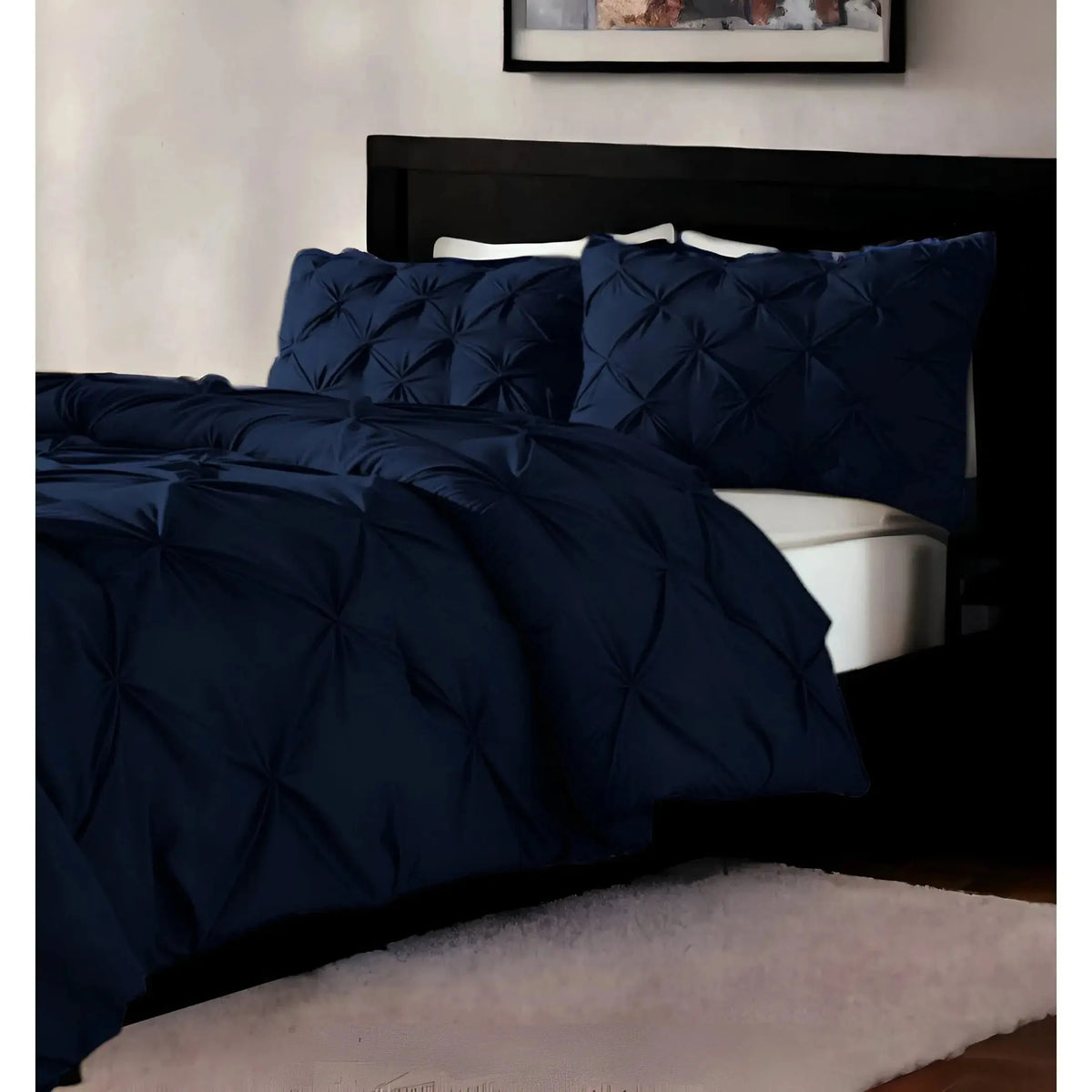 Navy Blue Queen Microfiber 110 Thread Count Down Alternative Comforter Julia M LifeStyles