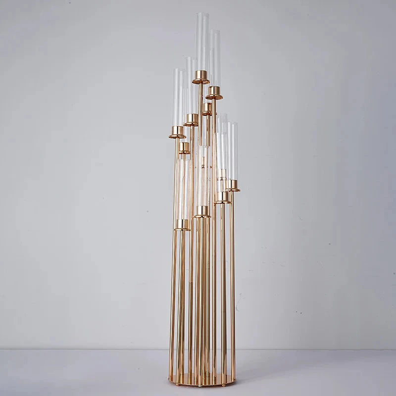 12-Piece Metal Candleholders Iron Candelabra Stand with Floral Vase for Wedding Table Centerpieces and Party Decor Julia M LifeStyles