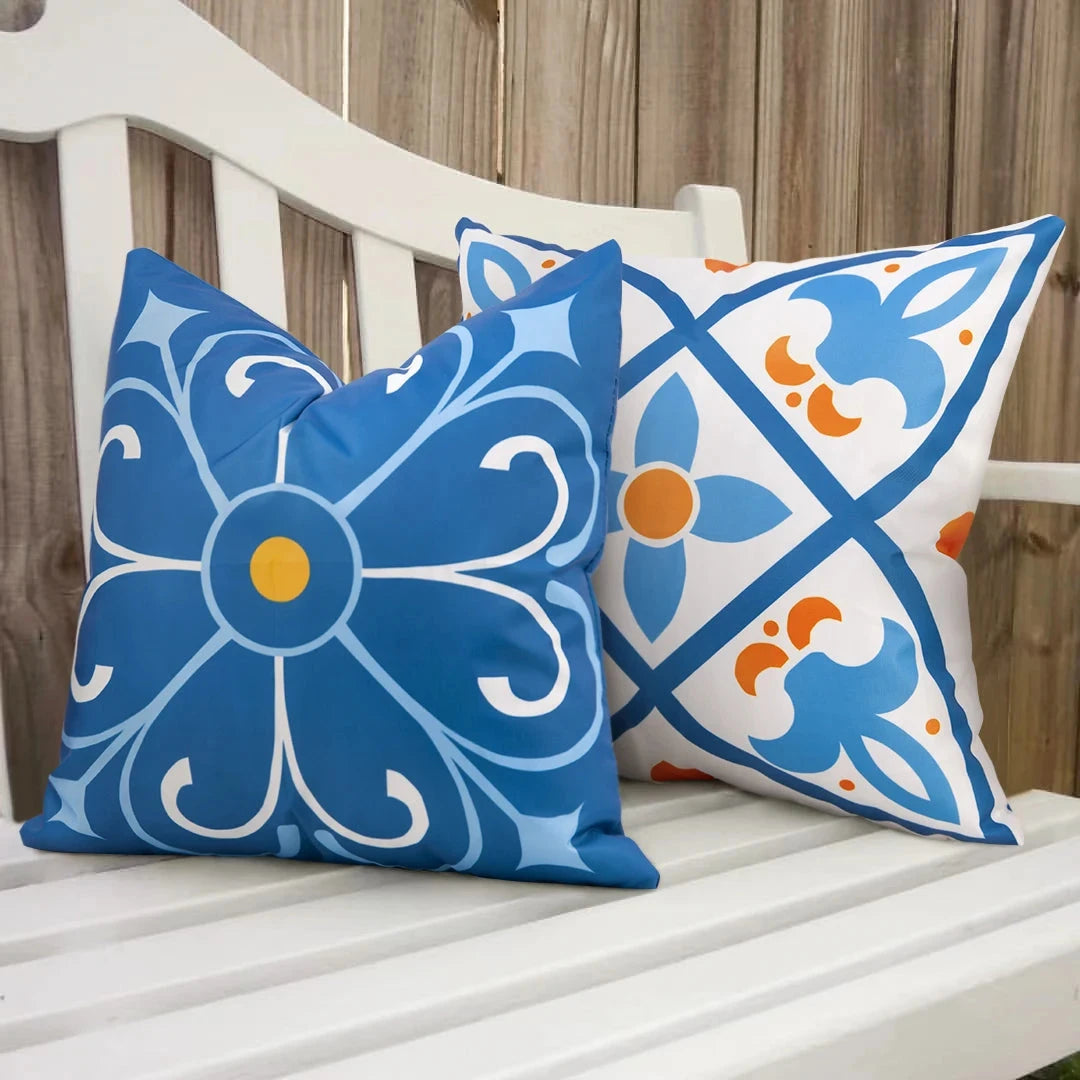 Geometric Printed Waterproof Cushion Cover Outdoor Decorative Patio Waterproof Pillowcase Throw Pillow Covers Julia M LifeStyles