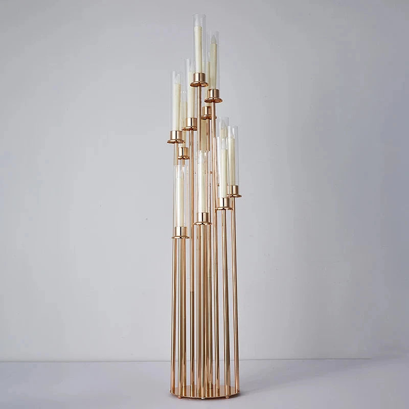 12-Piece Metal Candleholders Iron Candelabra Stand with Floral Vase for Wedding Table Centerpieces and Party Decor Julia M LifeStyles