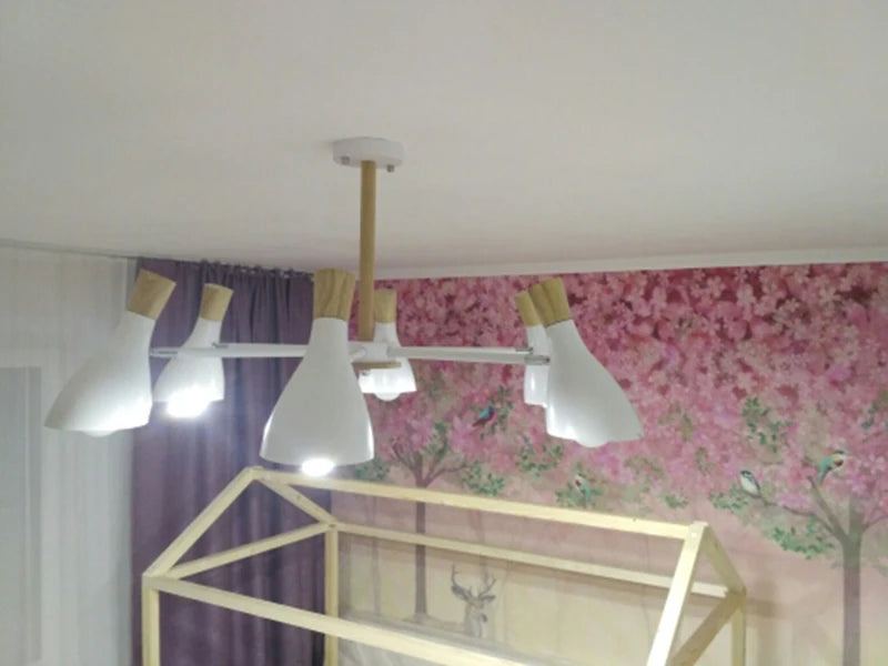 Scandinavian Ceiling Chandelier Living Room LED Chandelier Bedroom Wooden Ceiling Lights Kitchen 220V Interior Decor Lighting - Julia M LifeStyles