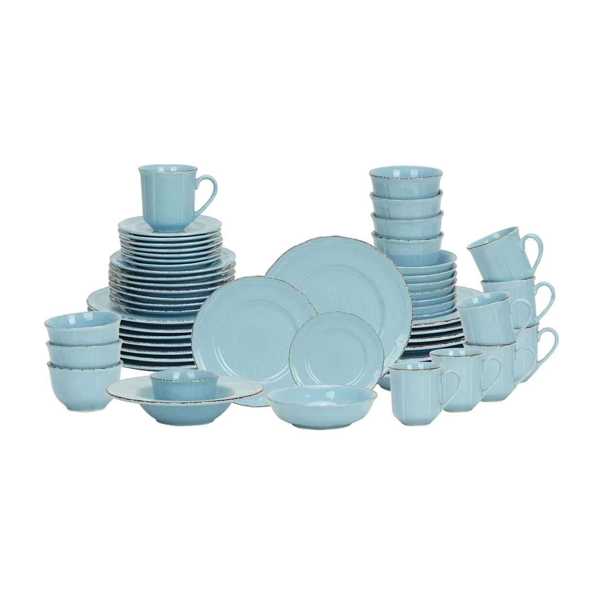 Cheap Blue Color Glazed Stoneware Dinner Set Tableware Ceramic Tableware 56pcs Ceramic Dinnerware Sets Julia M LifeStyles
