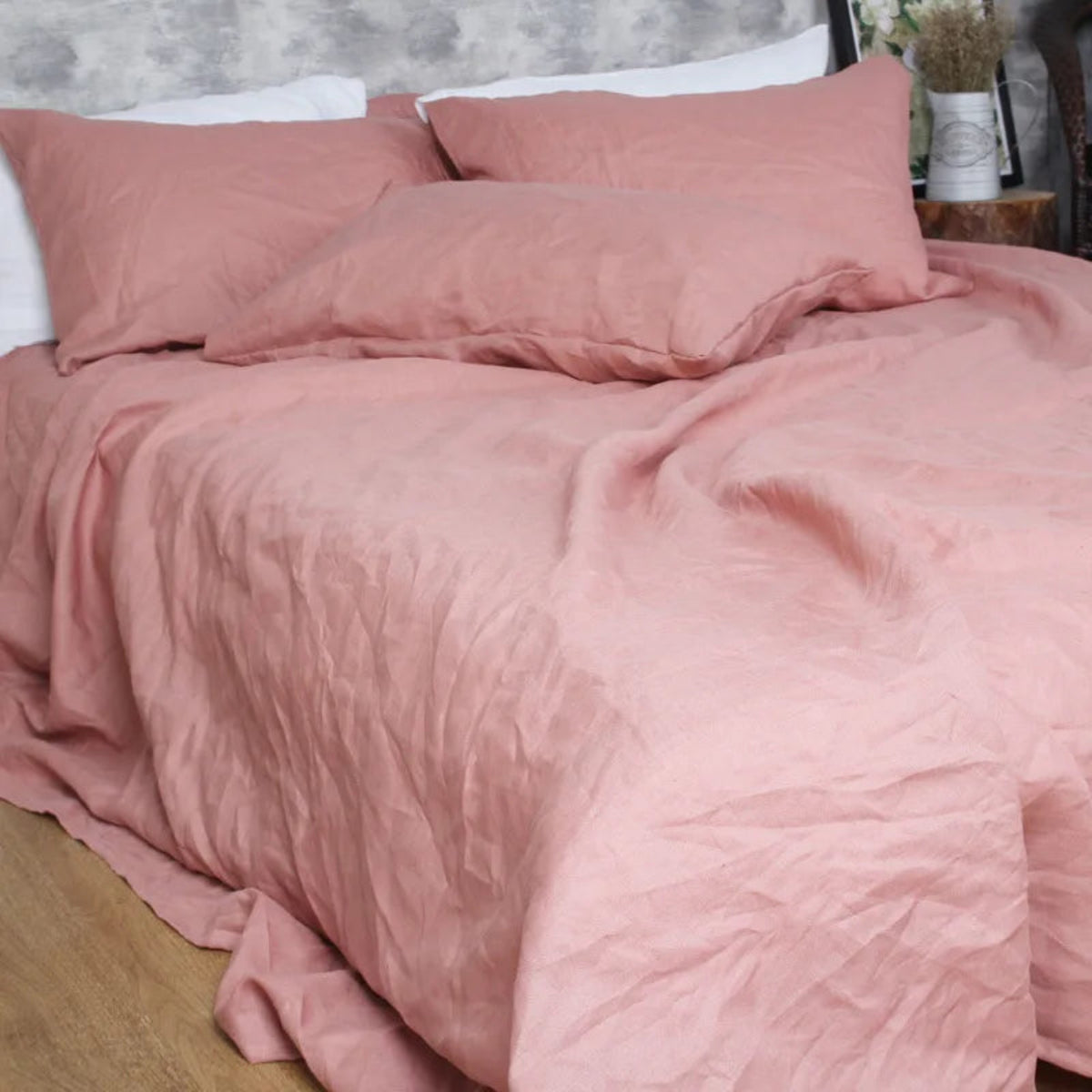 Washed Linen Duvet Cover Set with Pillowcases