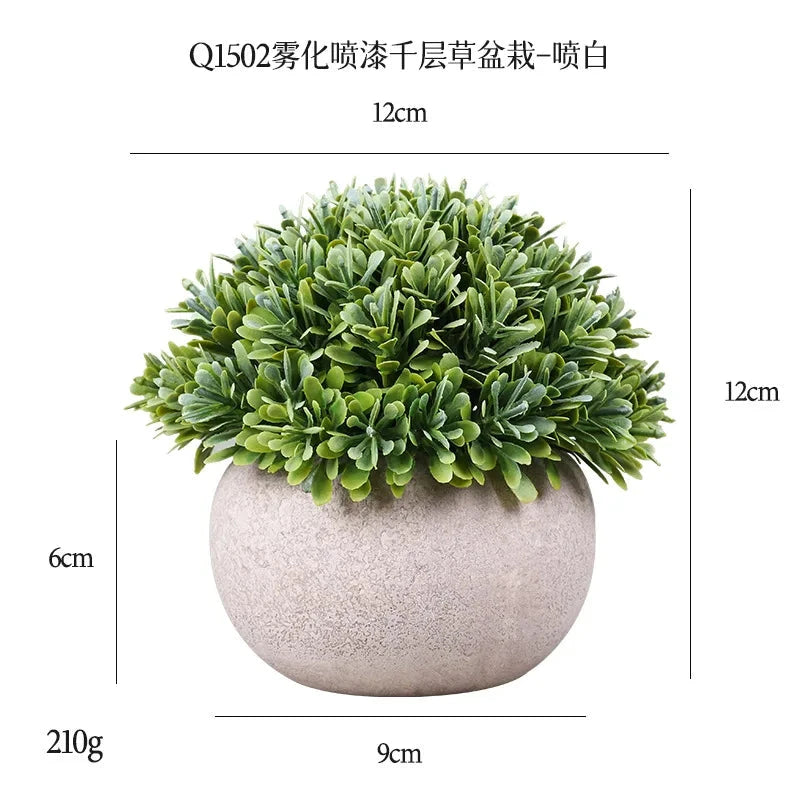 DS Artificial Plants Potted Greenery Green Grass Plastic Faux Topiary Shrubs for Bathroom Home Kitchen Office Farmhouse Decor Julia M LifeStyles