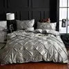 American Styles Pleated Washed Silk 3 Pieces Duvet Cover Set Wedding Julia M LifeStyles