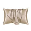 Wholesale Professional Luxury Super Soft Silky Pillow case Solid Color Silk Satin With Envelop Closure Julia M LifeStyles