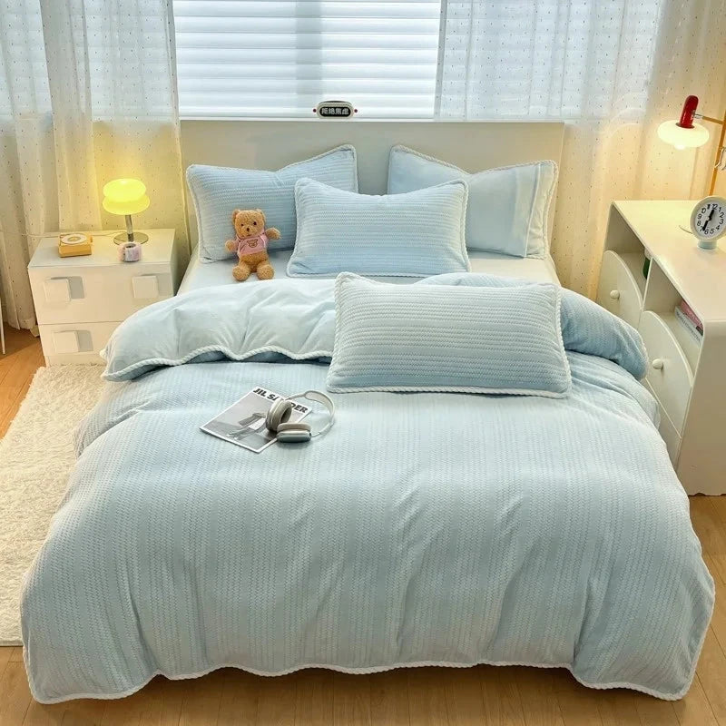 Luxury Milk Velvet Winter Bedding Set - Four-Piece Plush Comfort Julia M LifeStyles