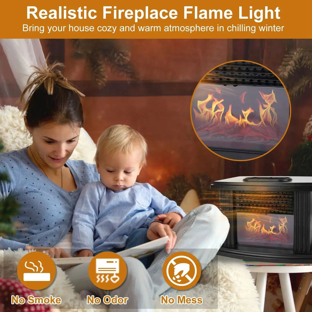 800W Electric Fireplace Heater Remote Control Accurate Digital Thermostat Timer Setting Insert AU Artificial Flame Stove Julia M LifeStyles