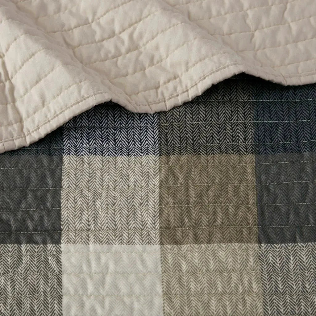 Reversible Plaid Daybed Cover Set - 8 Pieces, Solid Cotton, Multiple Sizes Julia M LifeStyles