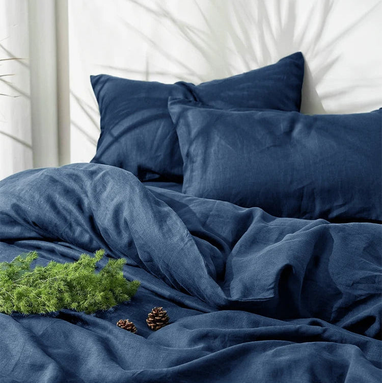Washed Linen Duvet Cover Set with Pillowcases
