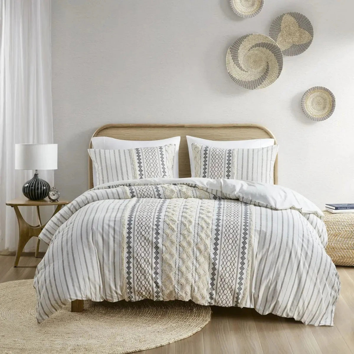 DB Luxury Cotton Printed Duvet Cover Set with Chenille King Twin Sizes Geometric Pattern Woven Bedding Blankets for Winter Use Julia M LifeStyles