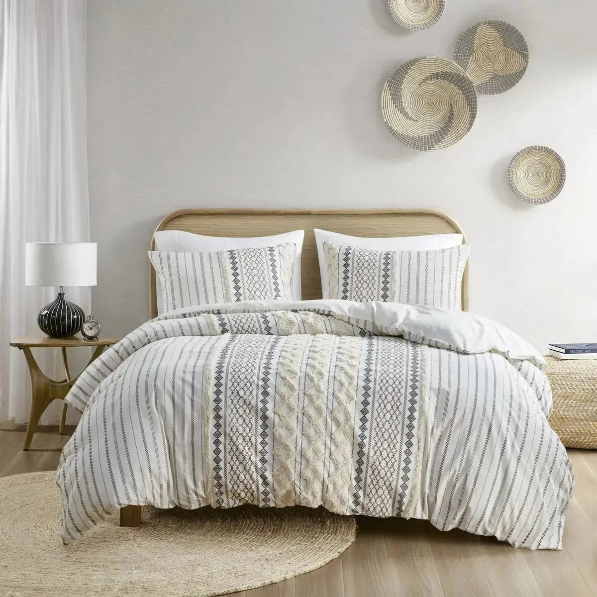 DB Luxury Cotton Printed Duvet Cover Set with Chenille King Twin Sizes Geometric Pattern Woven Bedding Blankets for Winter Use Julia M LifeStyles