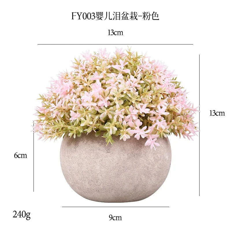 DS Artificial Plants Potted Greenery Green Grass Plastic Faux Topiary Shrubs for Bathroom Home Kitchen Office Farmhouse Decor Julia M LifeStyles