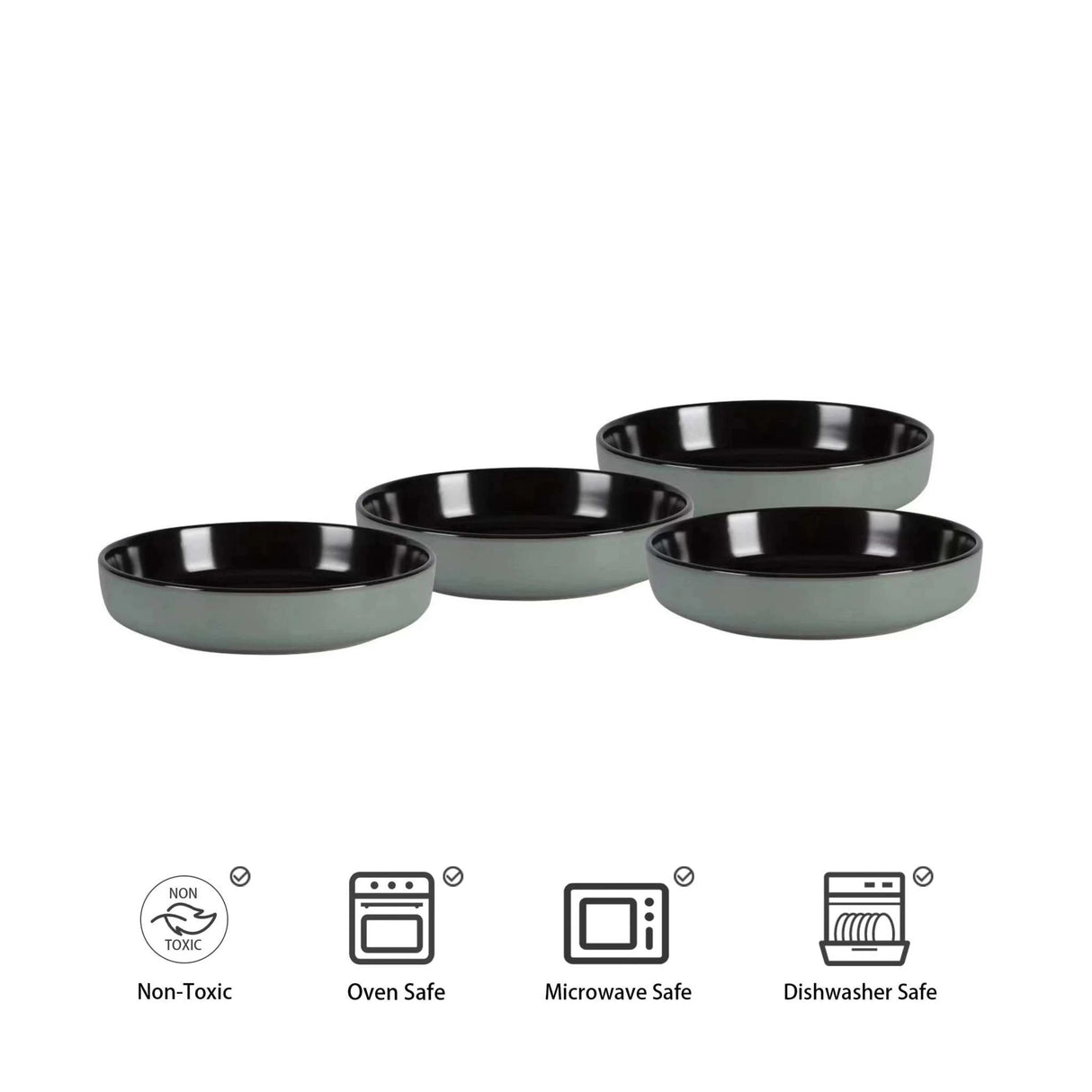 Reactive Glaze Green Stoneware Ceramic Dinnerware Sets for 4 People 20pcs Collection Julia M LifeStyles