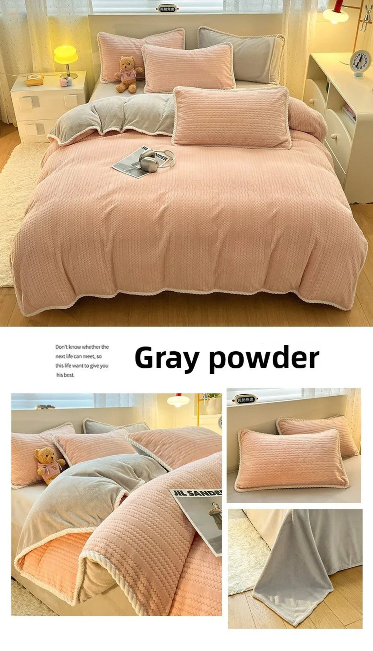 2025 New Winter Four-Piece Set Class Thickened Milk Velvet Quilt Cover Coral Velvet Bed Sheets Dormitory Fitted Three-Piece Set - Julia M LifeStyles