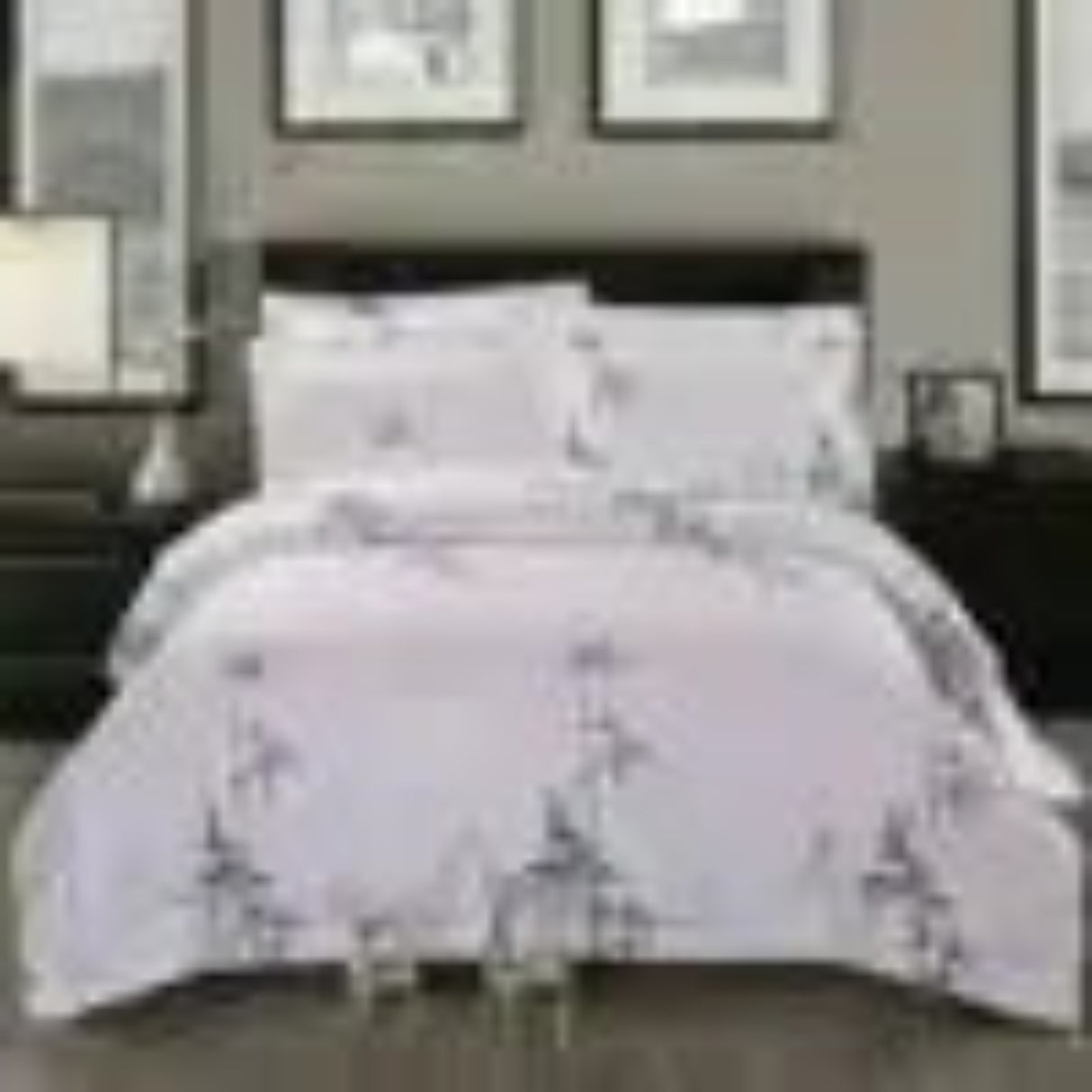 Bedding set with floral pattern on a white background