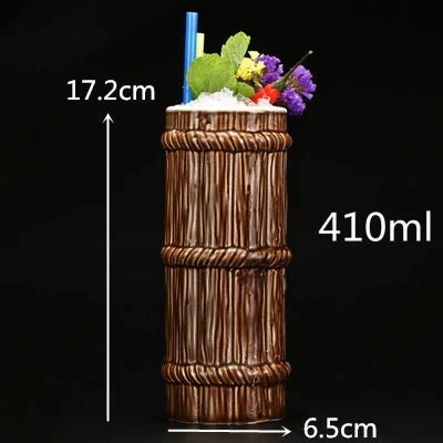 450ml Ceramic Tiki Cocktail Mug Creative Porcelain Beer Wine Mug Cup Bar Tool Julia M Home & Kitchen