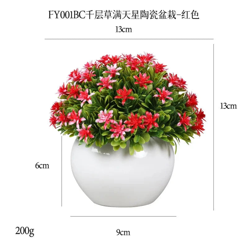 DS Artificial Plants Potted Greenery Green Grass Plastic Faux Topiary Shrubs for Bathroom Home Kitchen Office Farmhouse Decor Julia M LifeStyles