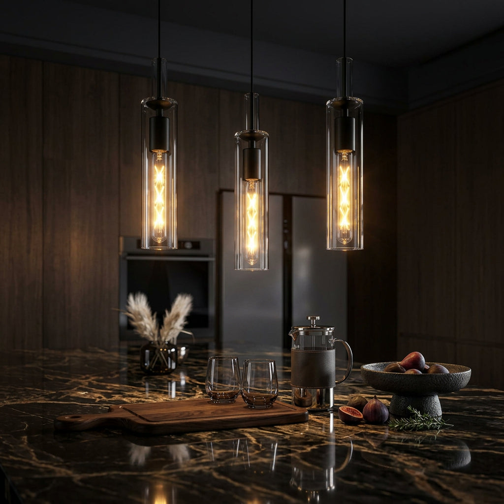 Noir Lumière™ 3-Light Glass Pendant Set