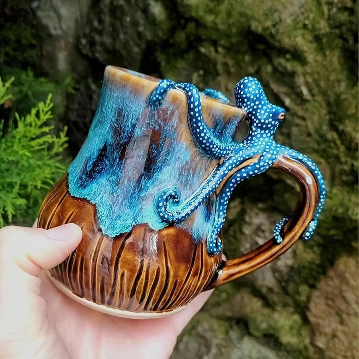 Ocean Creature Octopus Mug Home Decoration Ornaments, 3D Octopus Mug Funny Mugs, Handmade Unique Octopu Shaped Statue Cup Julia M LifeStyles