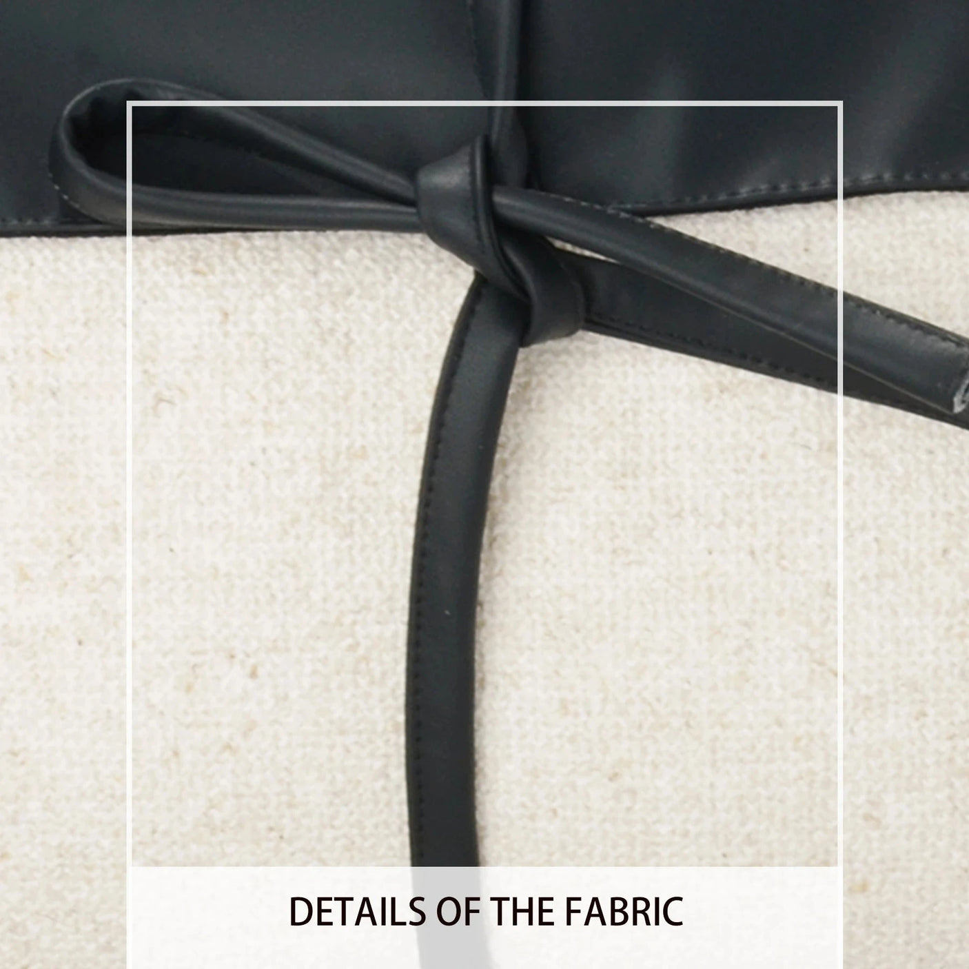 Simple Modern Sofa Model Room PU Leather Splicing Black Decoration Pillow Villa Light Luxury Waist Pillow Bow Pillowcase Julia M LifeStyles