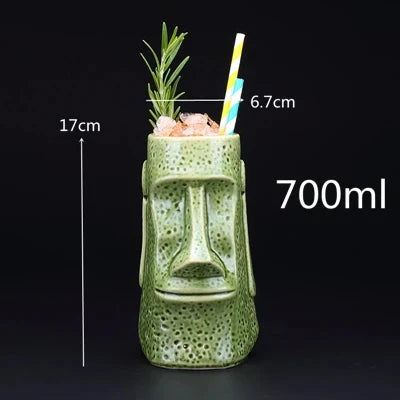 450ml Ceramic Tiki Cocktail Mug Creative Porcelain Beer Wine Mug Cup Bar Tool Julia M Home & Kitchen