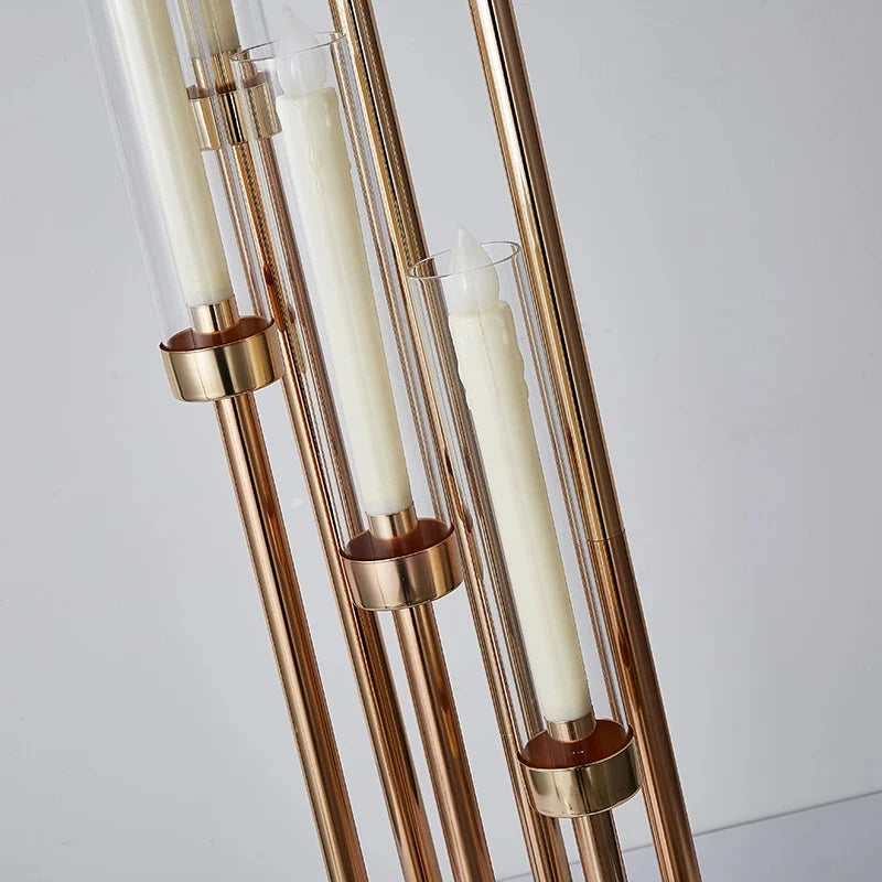 12-Piece Metal Candleholders Iron Candelabra Stand with Floral Vase for Wedding Table Centerpieces and Party Decor Julia M LifeStyles