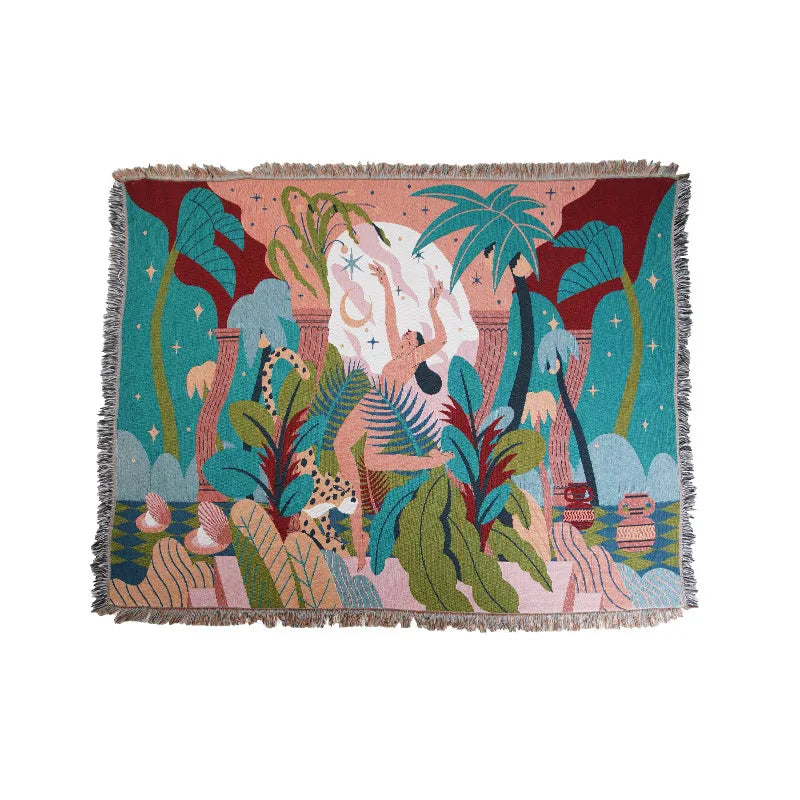 Forest Dancer Throw Blanket - Multifunctional Elegance for Home - Julia M LifeStyles