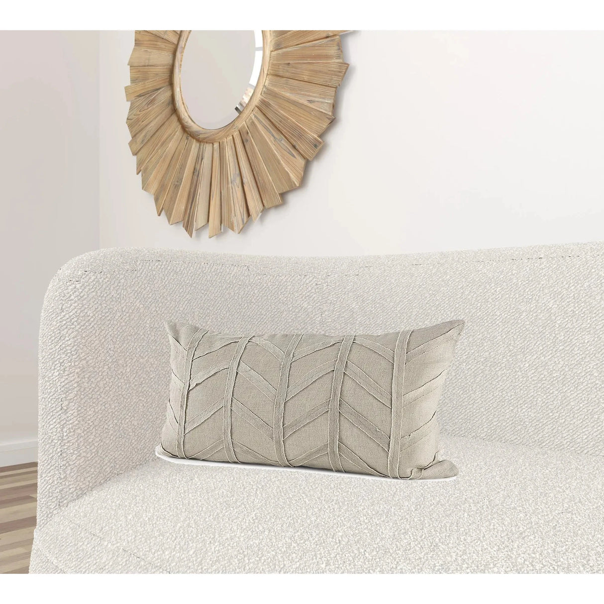 Homeroots Light Gray Chevron Textured Lumbar Pillow Cover Julia M LifeStyles