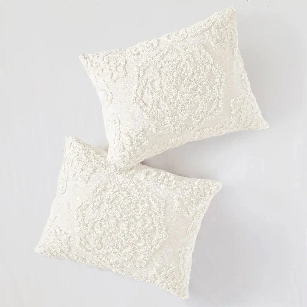 3-Piece Medallion Cotton Chenille Tufted Duvet Cover Set Julia M LifeStyles