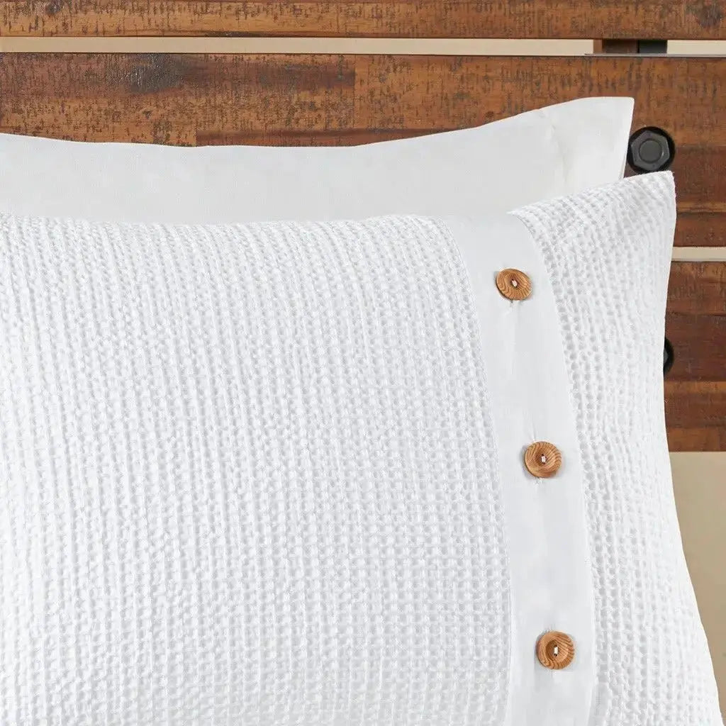 King-Size Cotton Waffle Weave 3-Piece Comforter Set Julia M LifeStyles
