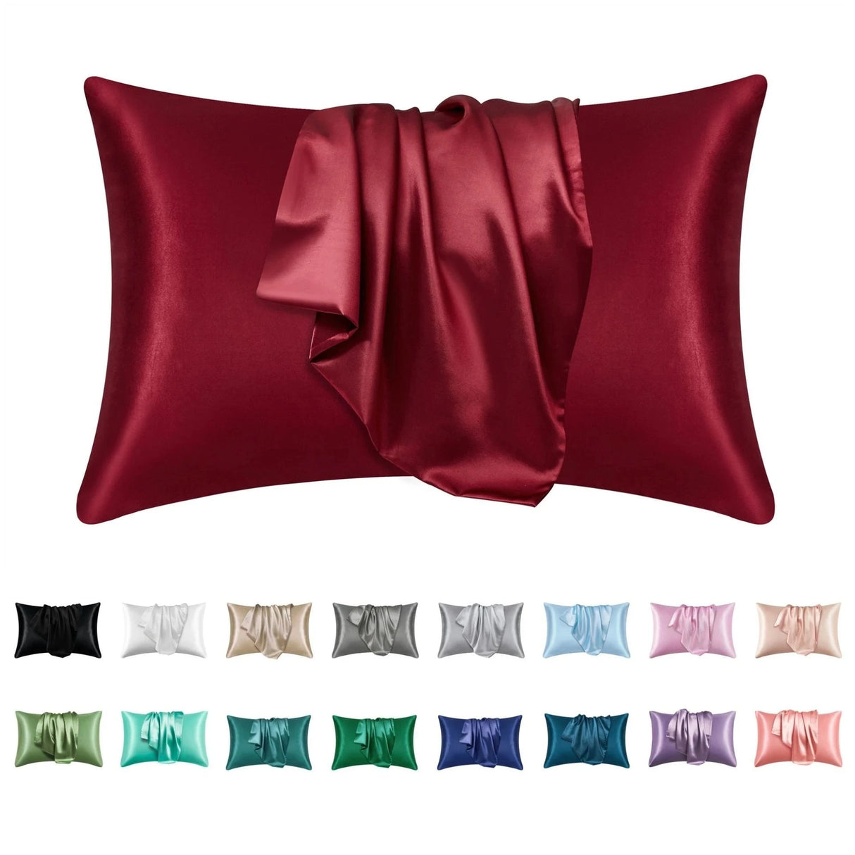 Wholesale Professional Luxury Super Soft Silky Pillow case Solid Color Silk Satin With Envelop Closure Julia M LifeStyles