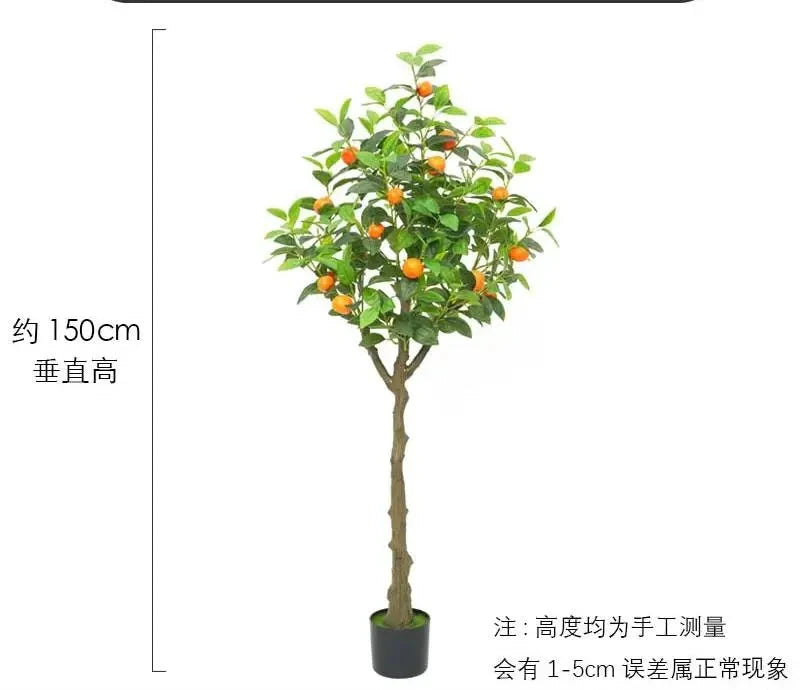 High-End Luxury Indoor Orange Tree Artificial Green Plastic Potted Fruit Fake Kumquat for Halloween Christmas Living Room Julia M LifeStyles