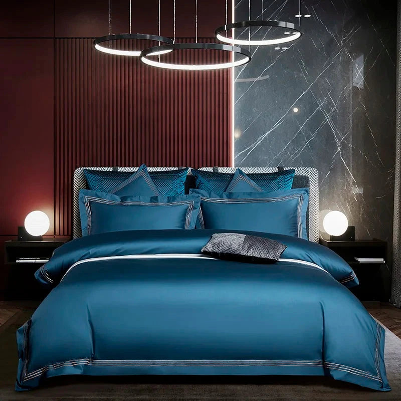 High-Quality 120S Long-Staple Cotton Bedding Set with Silk Duvet Cover Julia M LifeStyles