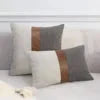 Boho Pillow Covers Throw Pillow,100% Cotton and Faux Leather Modern Decor Pillow Cases for Outdoor Home Sofa Decor Julia M LifeStyles