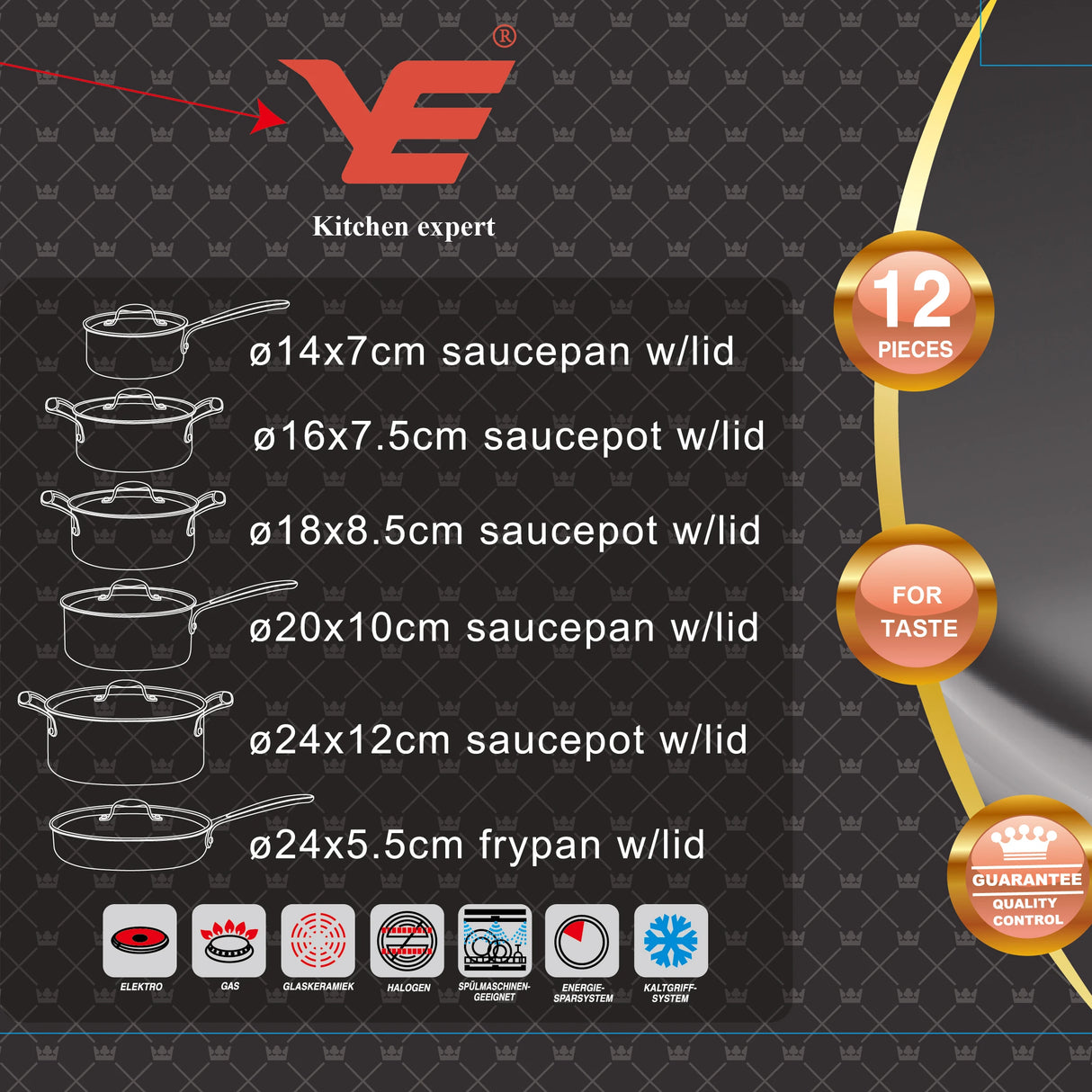 Luxury 12-Piece Triply Copper Cookware Set - Julia M LifeStyles