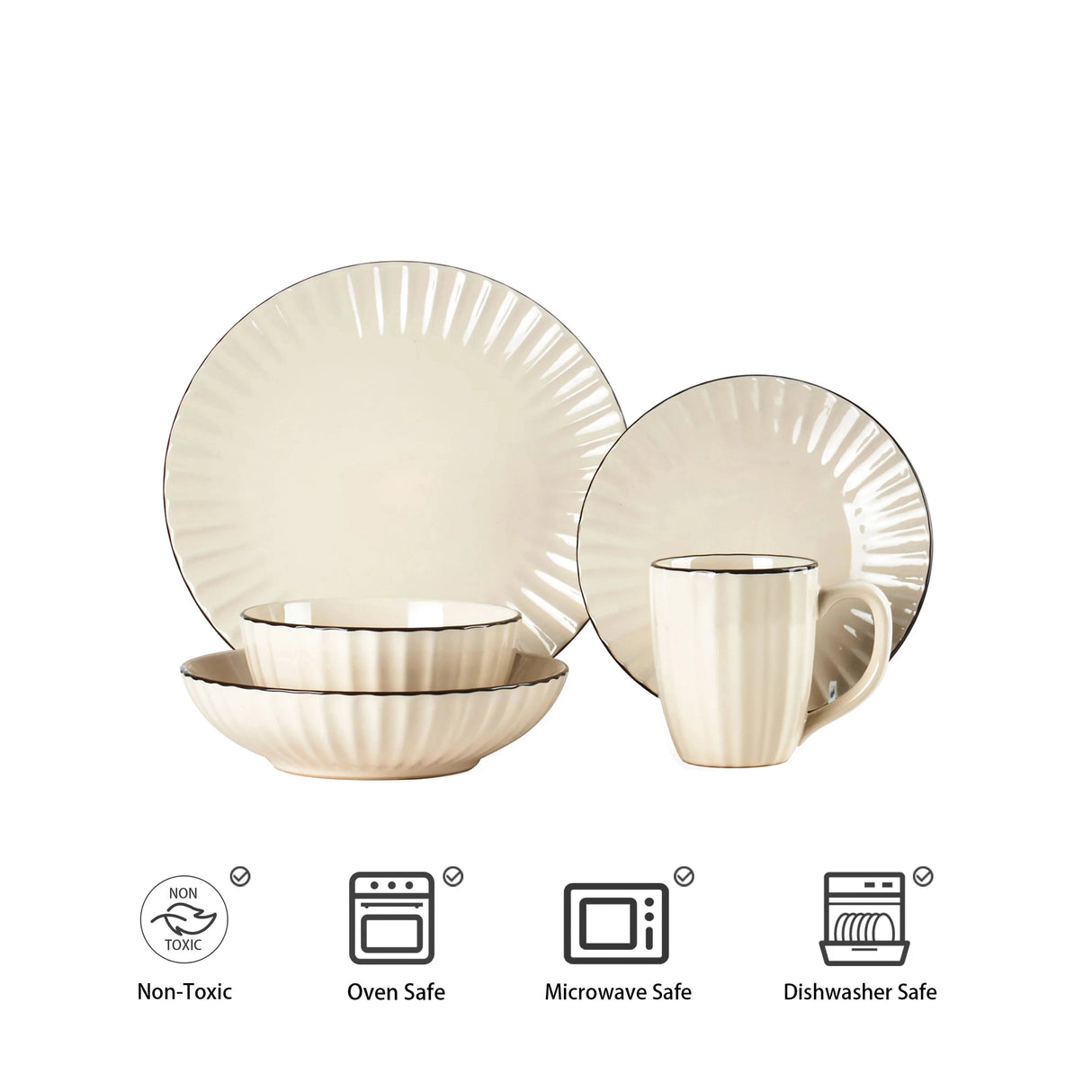 20 Pc Stoneware Embossed Dinner Set High-End Household Ceramic Sets Premium Emboss Dinnerware Sets Home Use Julia M LifeStyles