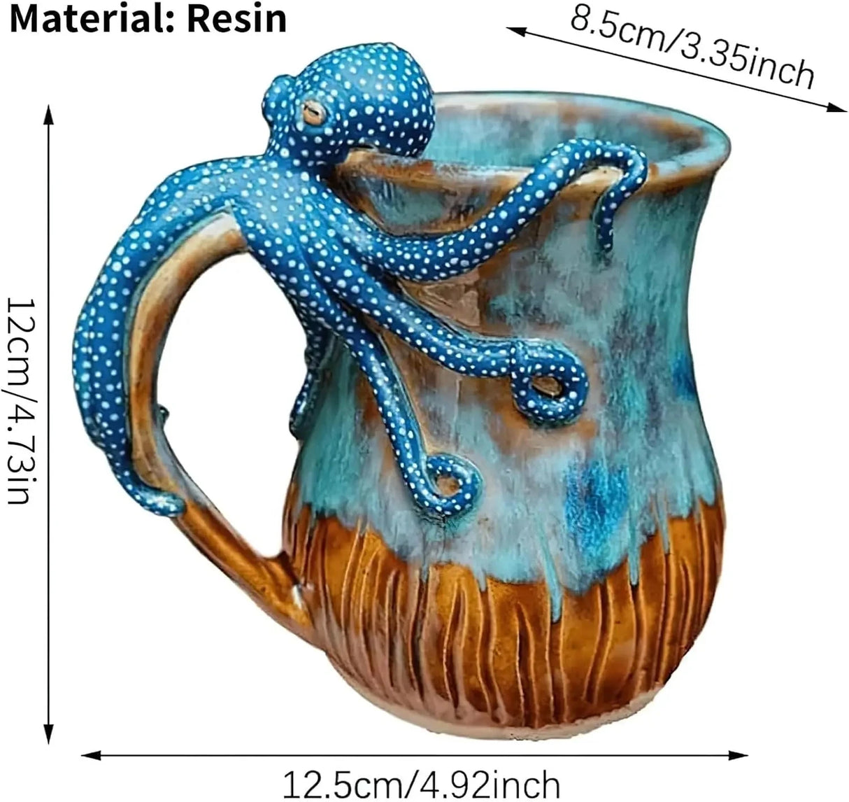 Ocean Creature Octopus Mug Home Decoration Ornaments, 3D Octopus Mug Funny Mugs, Handmade Unique Octopu Shaped Statue Cup Julia M LifeStyles