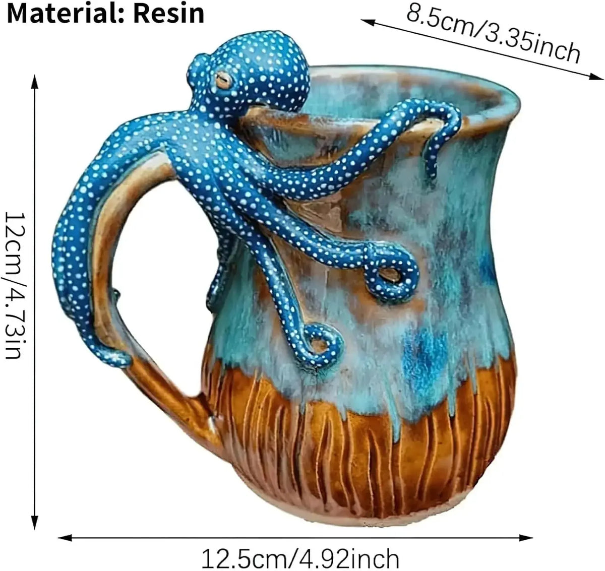 Ocean Creature Octopus Mug Home Decoration Ornaments, 3D Octopus Mug Funny Mugs, Handmade Unique Octopu Shaped Statue Cup Julia M LifeStyles