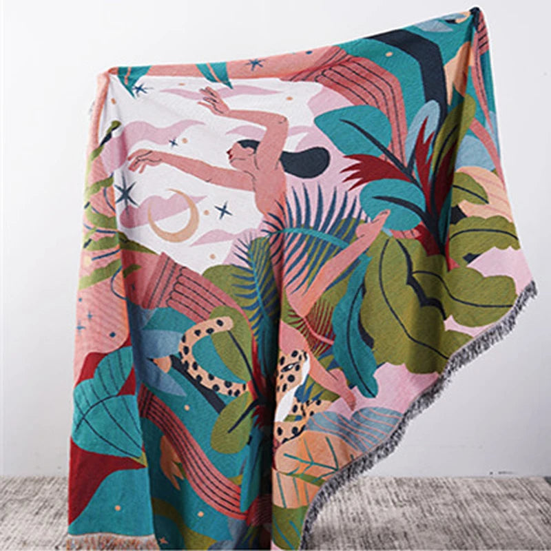 Forest Dancer Throw Blanket - Multifunctional Elegance for Home - Julia M LifeStyles